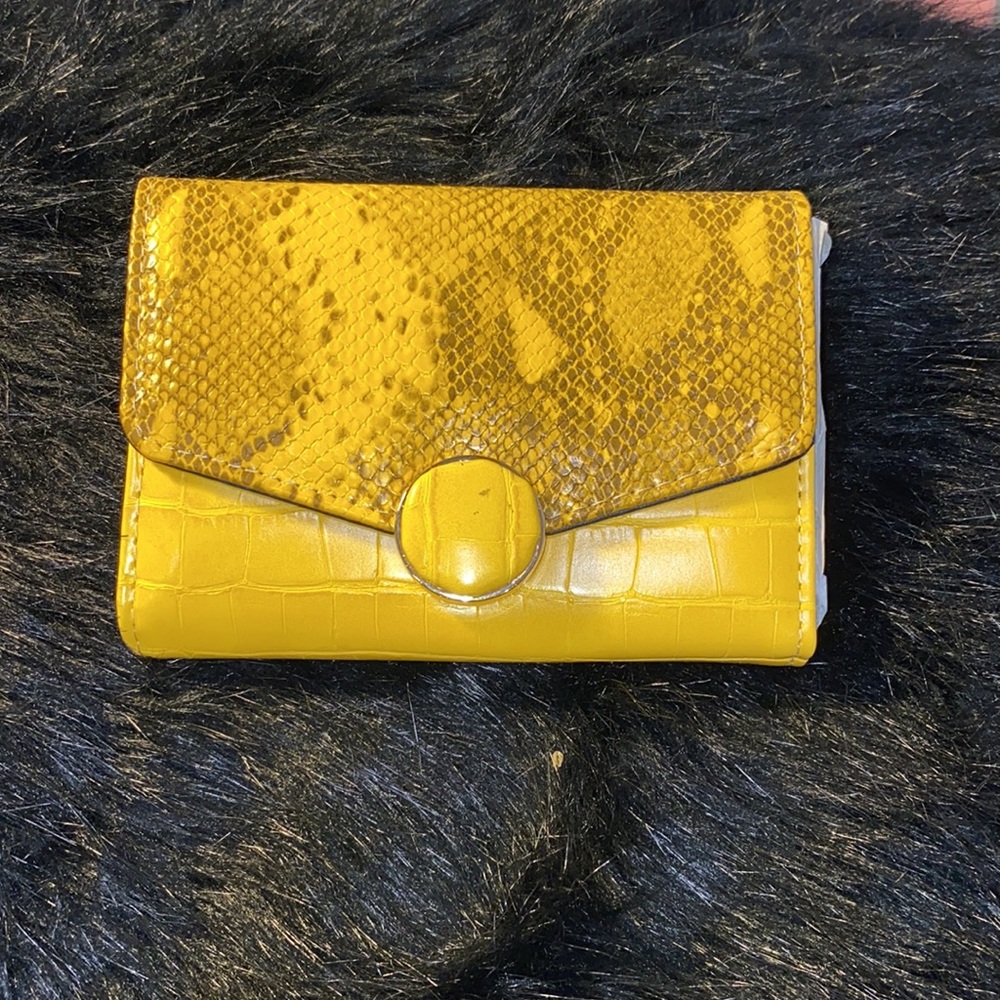 Vegan Yellow Snake Python Three Way Wallet